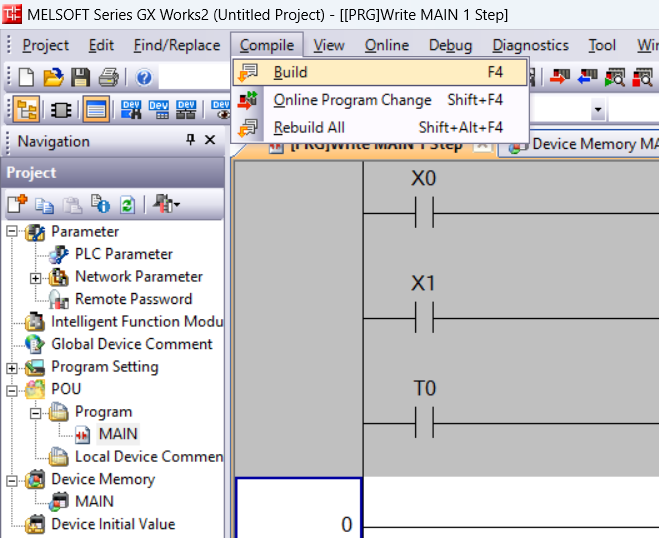 Build a Program in Gx works 2